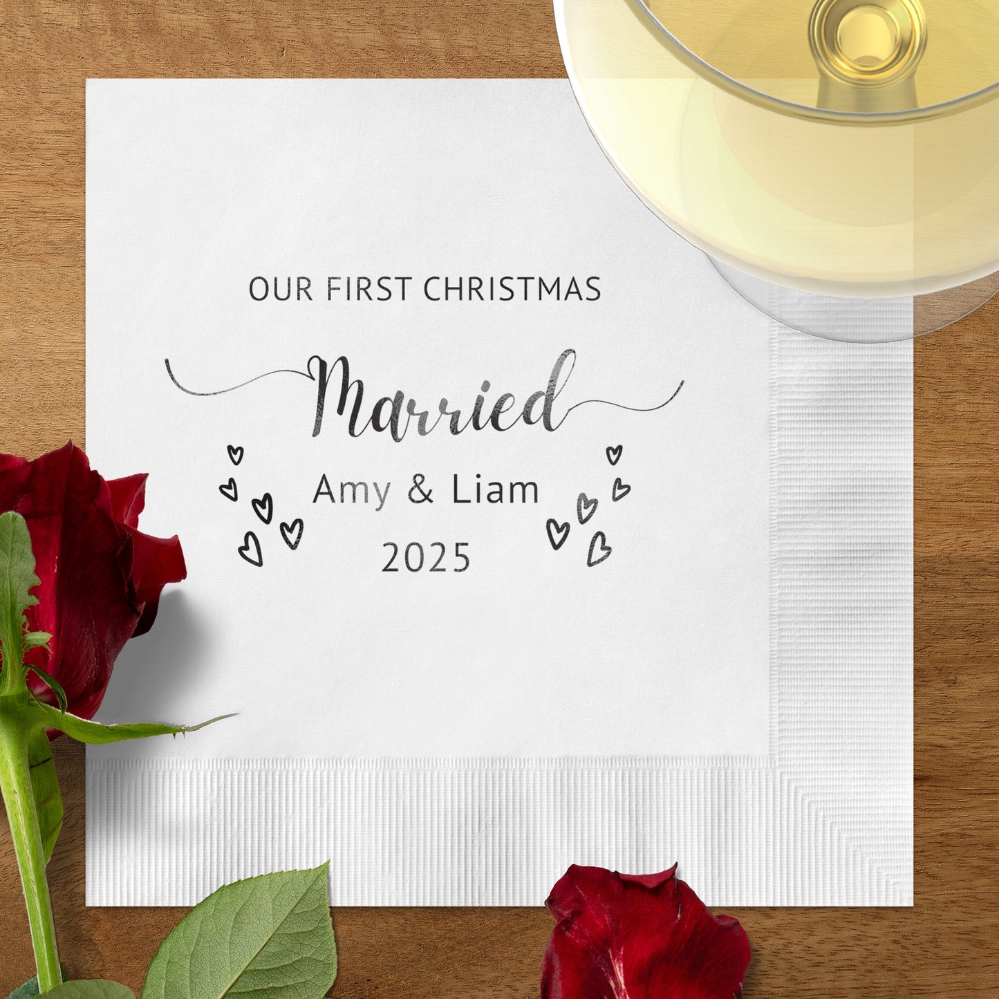 Our First Christmas Married Custom Napkin product
