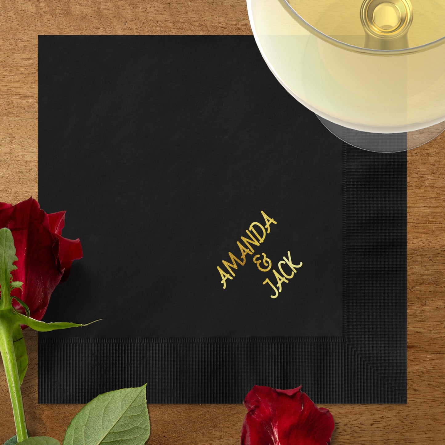 Amanda Jack Black Personalized Napkin product