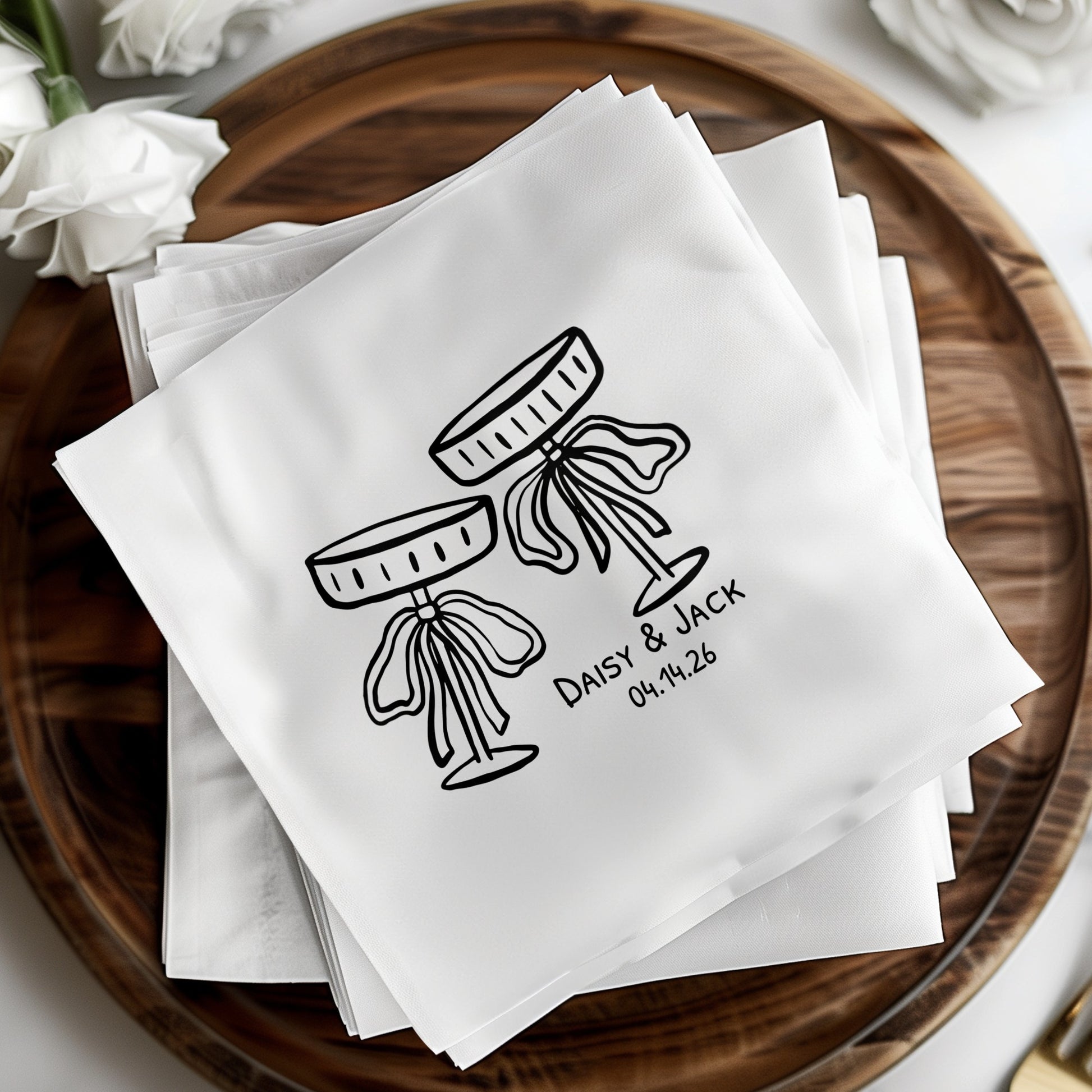 Personalized Wedding Embroidered Linen Napkins product