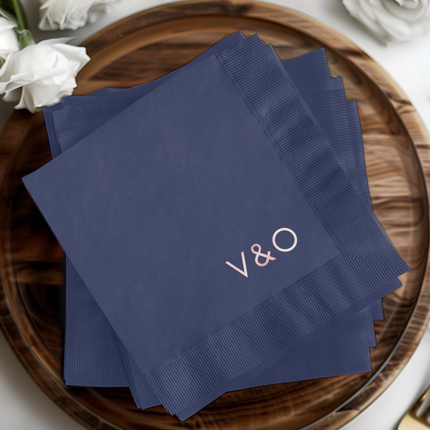 Customized V&O Navy Blue Elegant Napkins Product