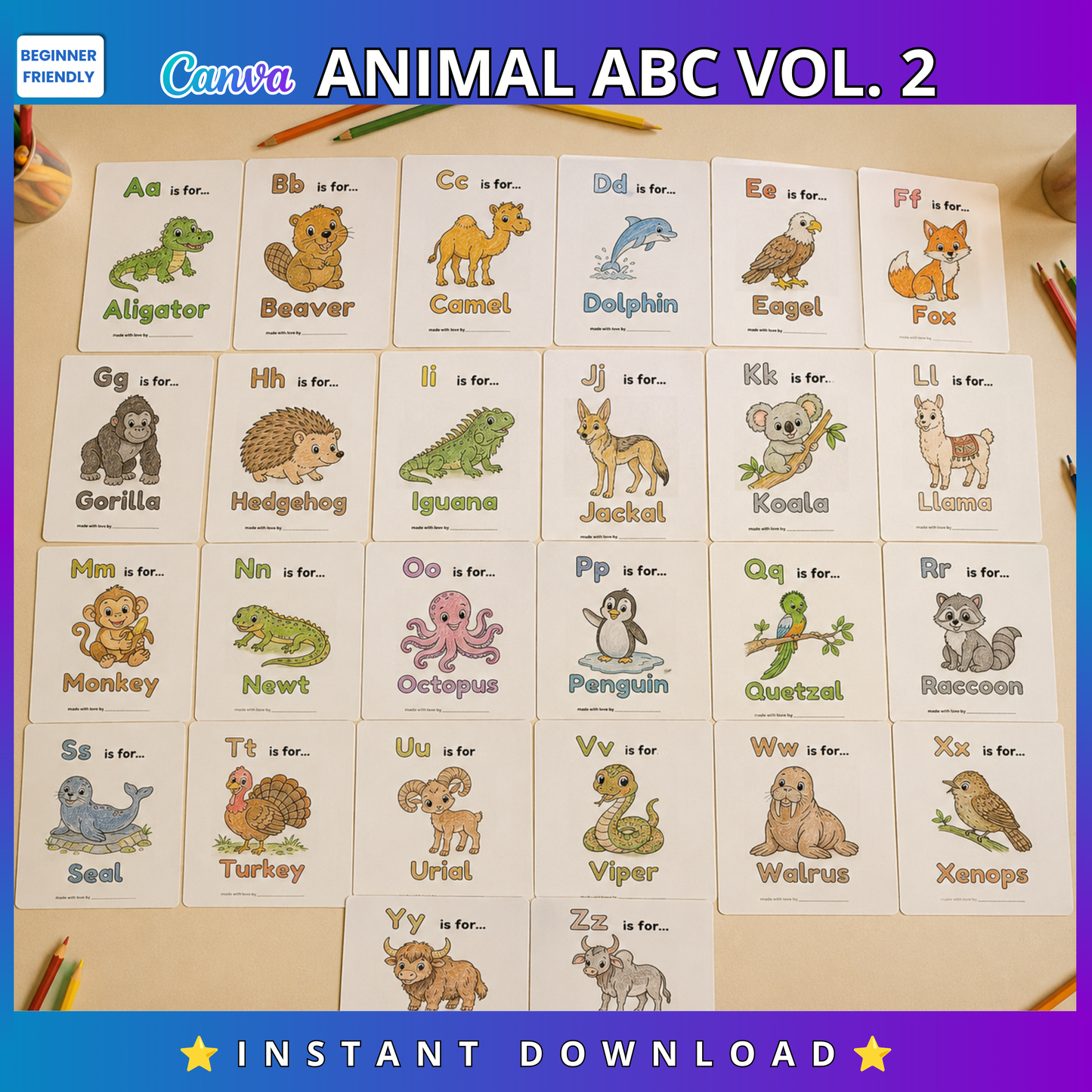 Amazon Book: BABY'S FIRST ABC Coloring Book, Animals from A to Z, Baby Shower Activity & Keepsake: Color, Sign, Treasure