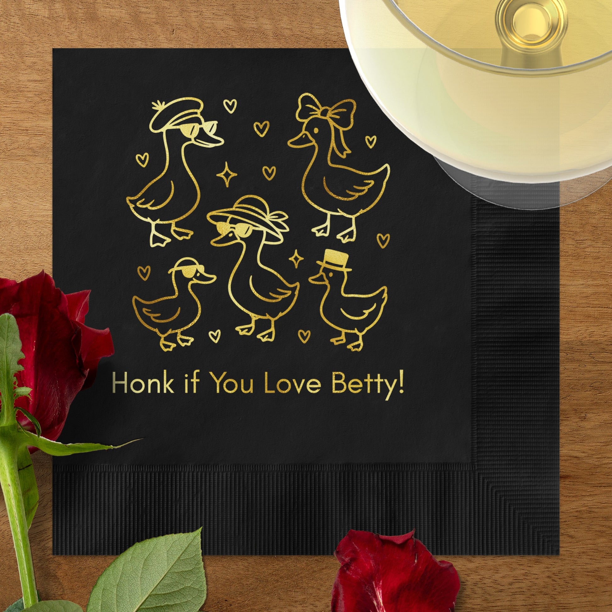 Honk if you Love Betty Duck Design Napkin product