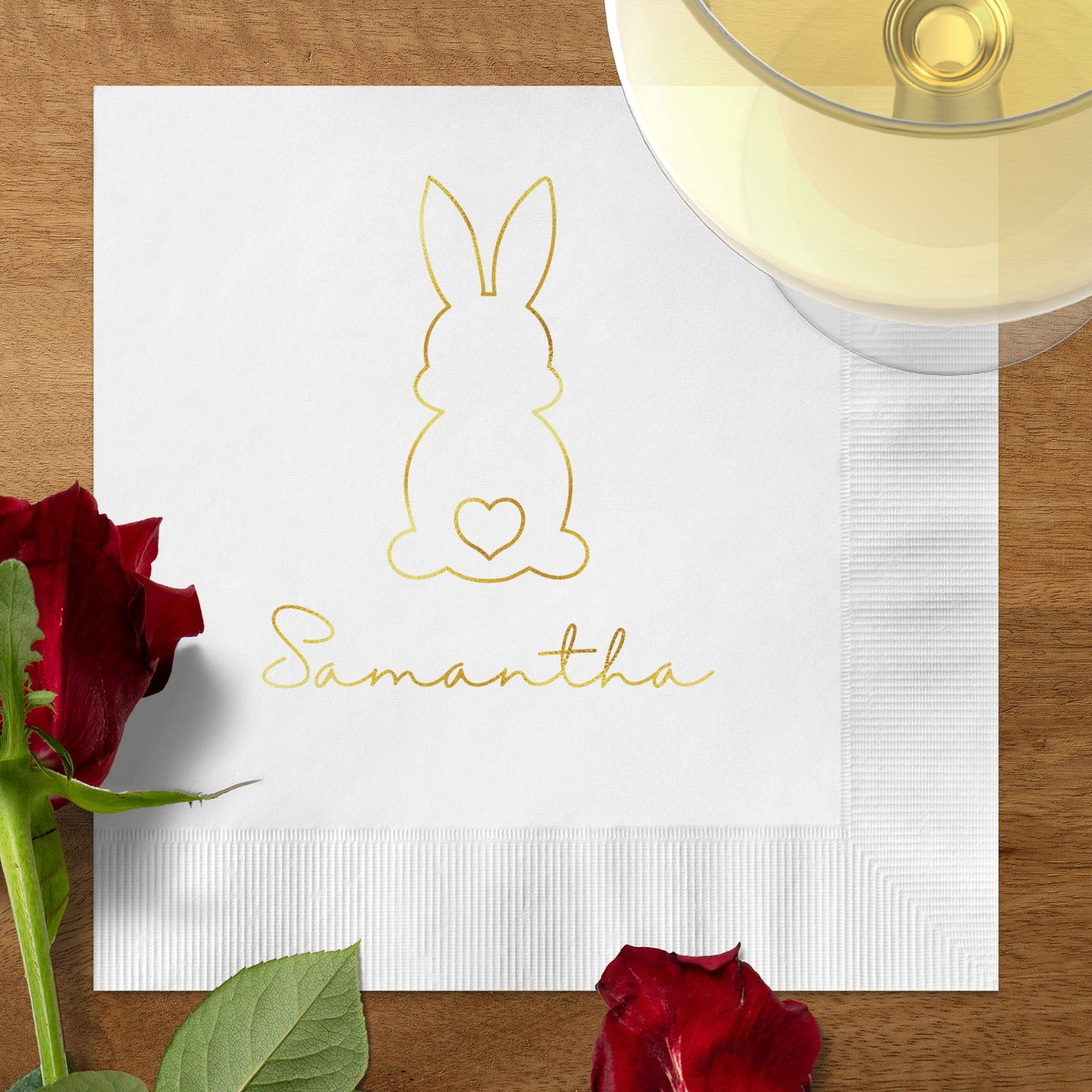 Personalized Bunny Design Beverage Napkin product