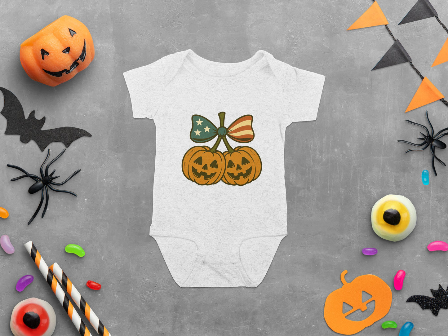 Halloween Baby Onesie, Cute Pumpkin Design, Soft Cotton Infant Bodysuit, Autumn Newborn Clothing, Festive Baby Shower Gift