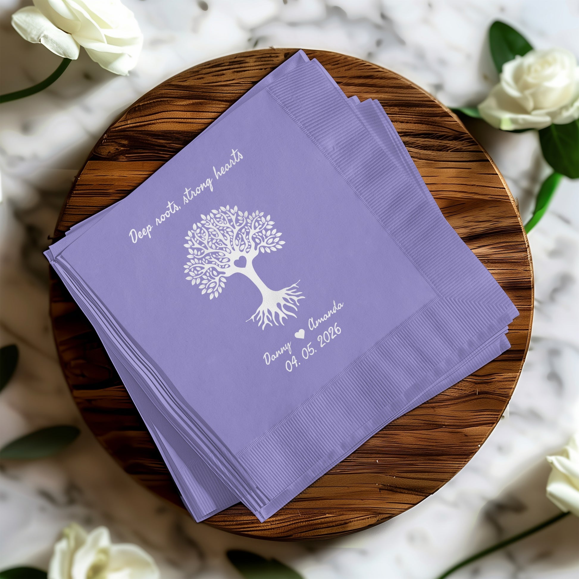 Deep Roots Strong Hearts Tree Wedding Napkins product