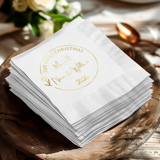 Personalized First Christmas Napkin product