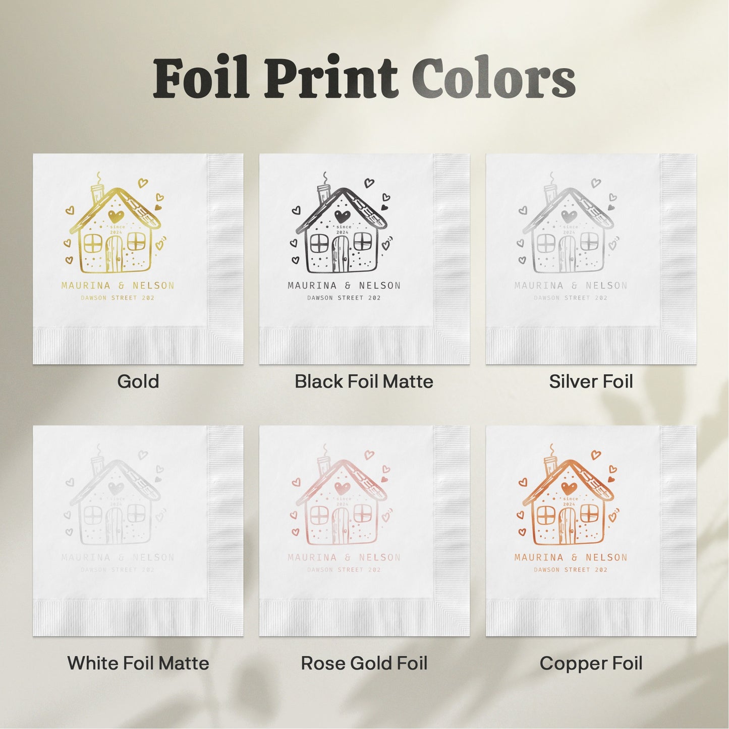 Personalized Foil Print Colors Custom Napkins product