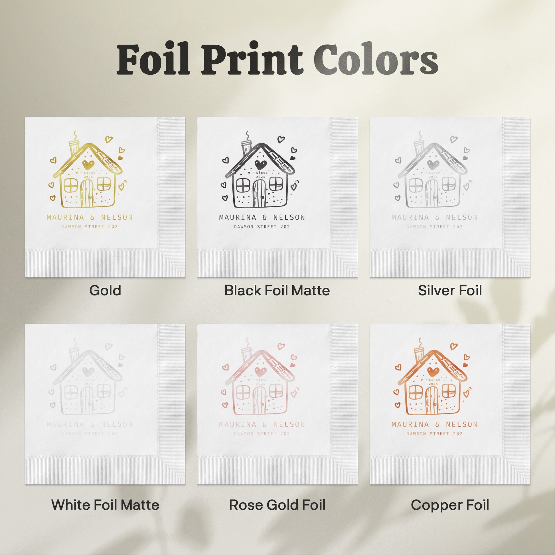 Personalized Foil Print Colors Custom Napkins product