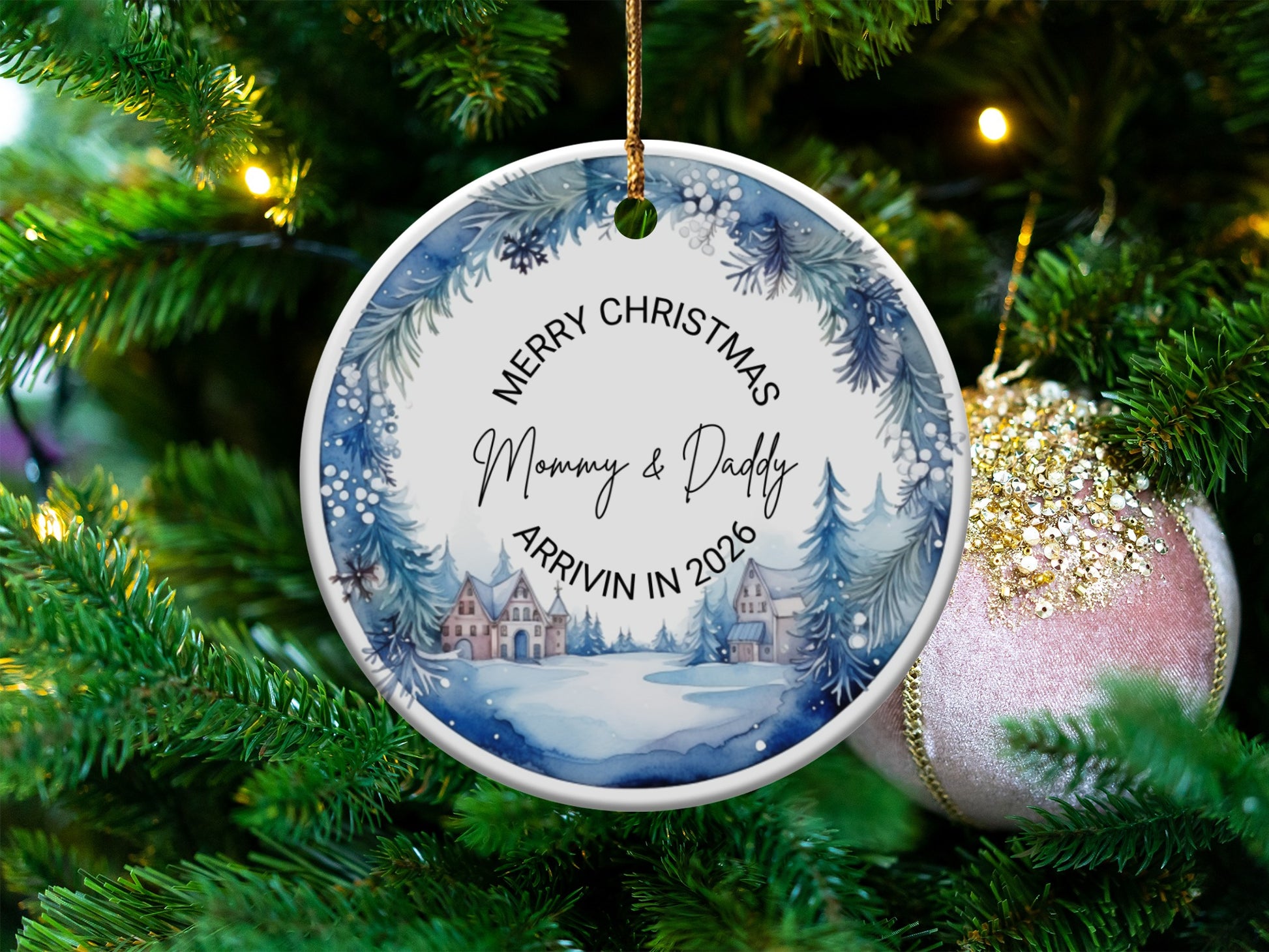 Merry Christmas Arrivin In 2026 Round Ornament product
