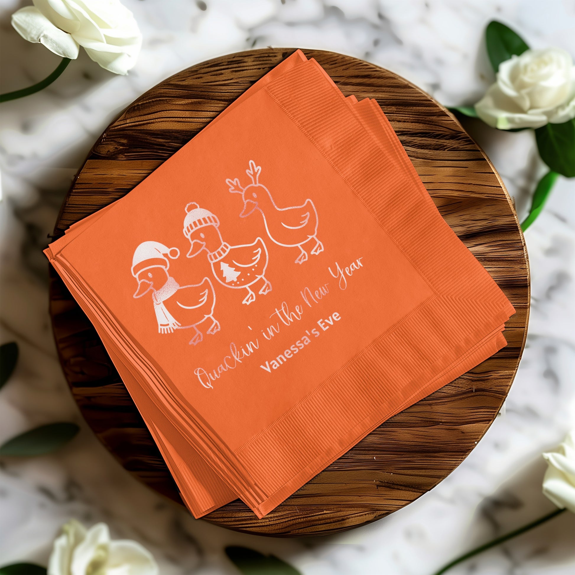 Quackin in the New Year Duck Design Napkin product