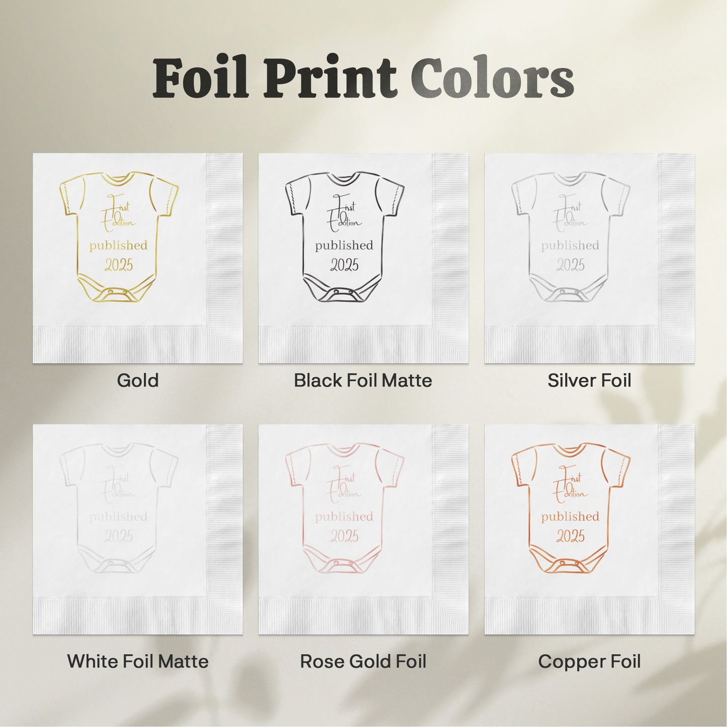 Published 2025 Foil Print Colors Onesie product type