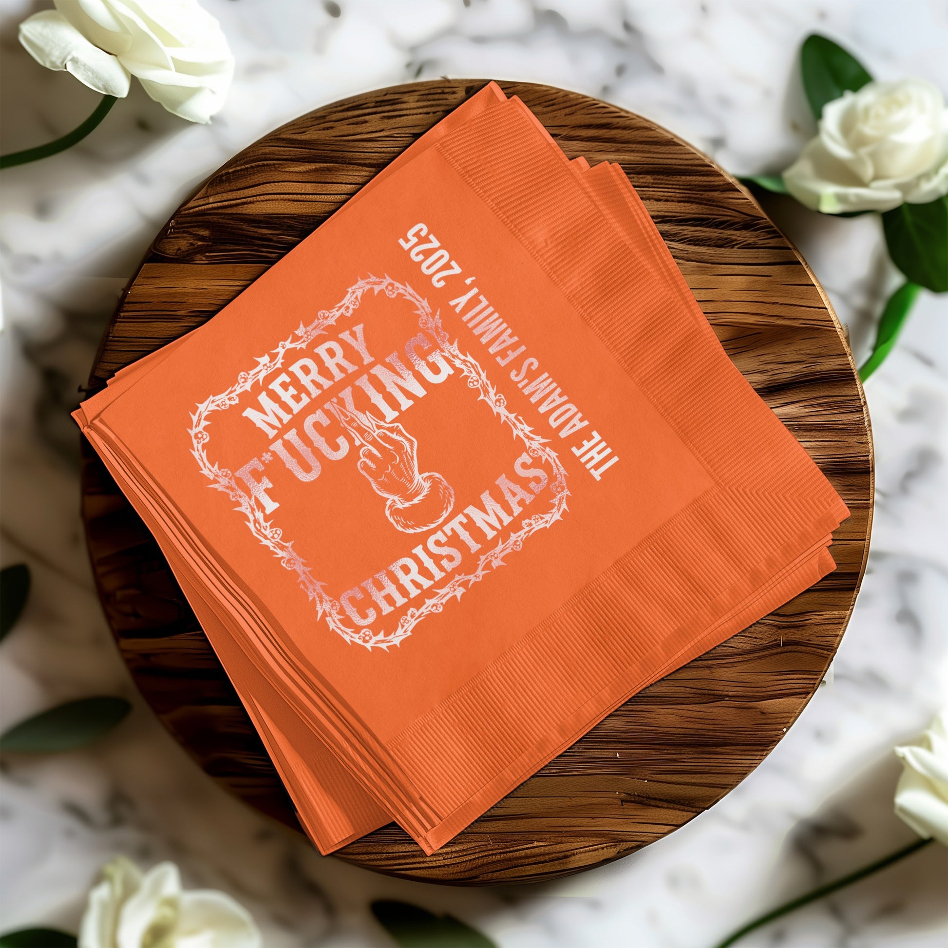 Merry Fucking Christmas Napkins Family 2023 product