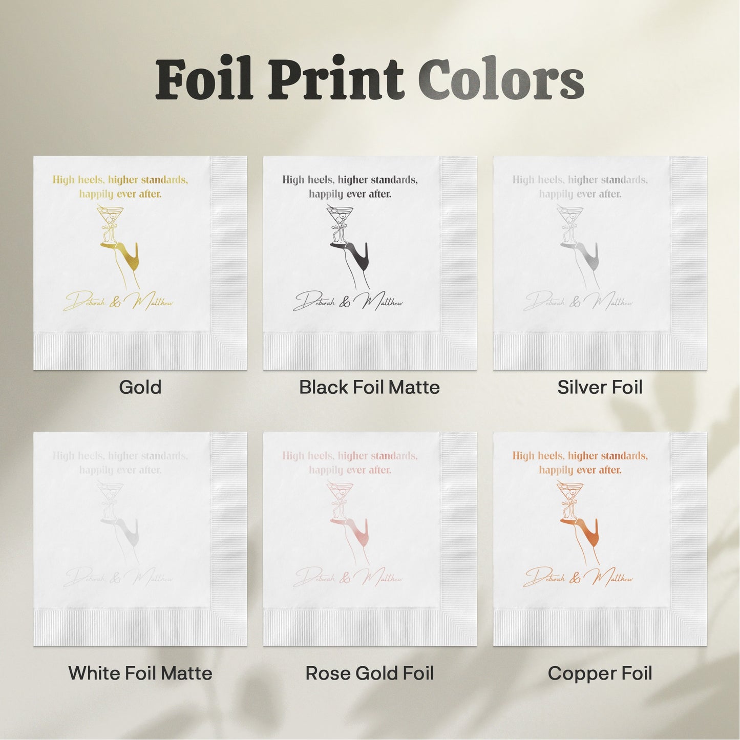 High heels higher standards custom foil print product