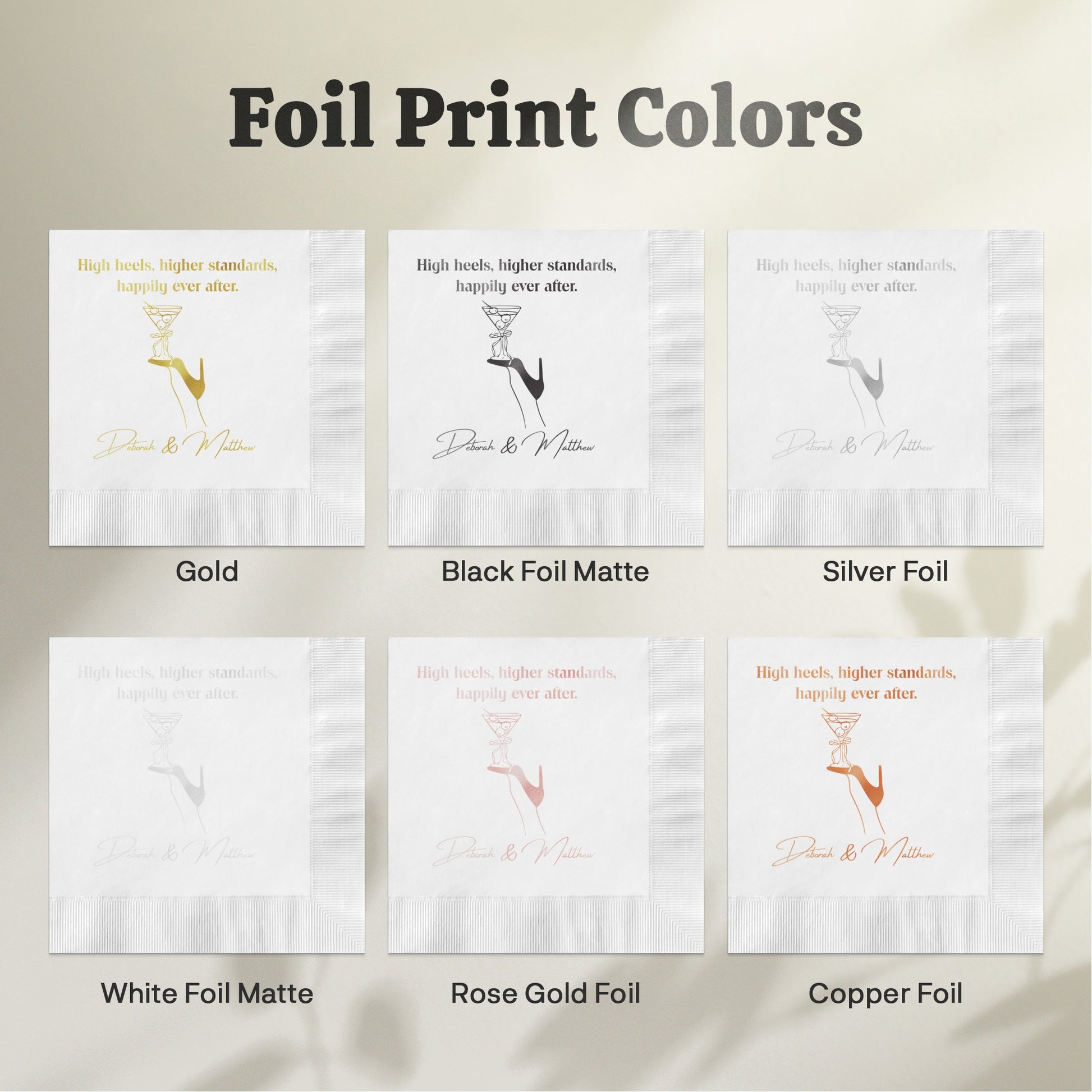 High heels higher standards custom foil print product