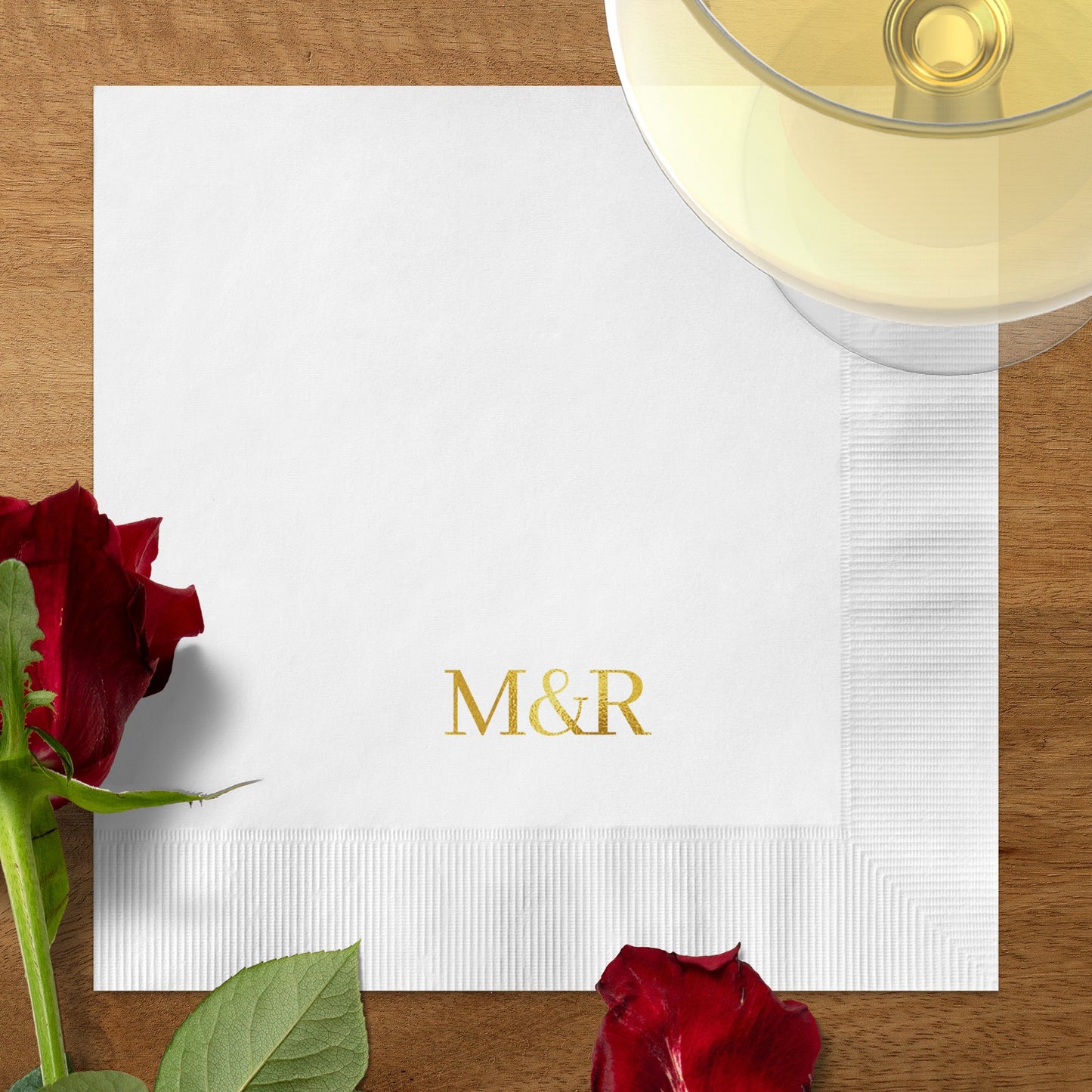 Elegant Personalized Monogrammed Cocktail Napkin product type