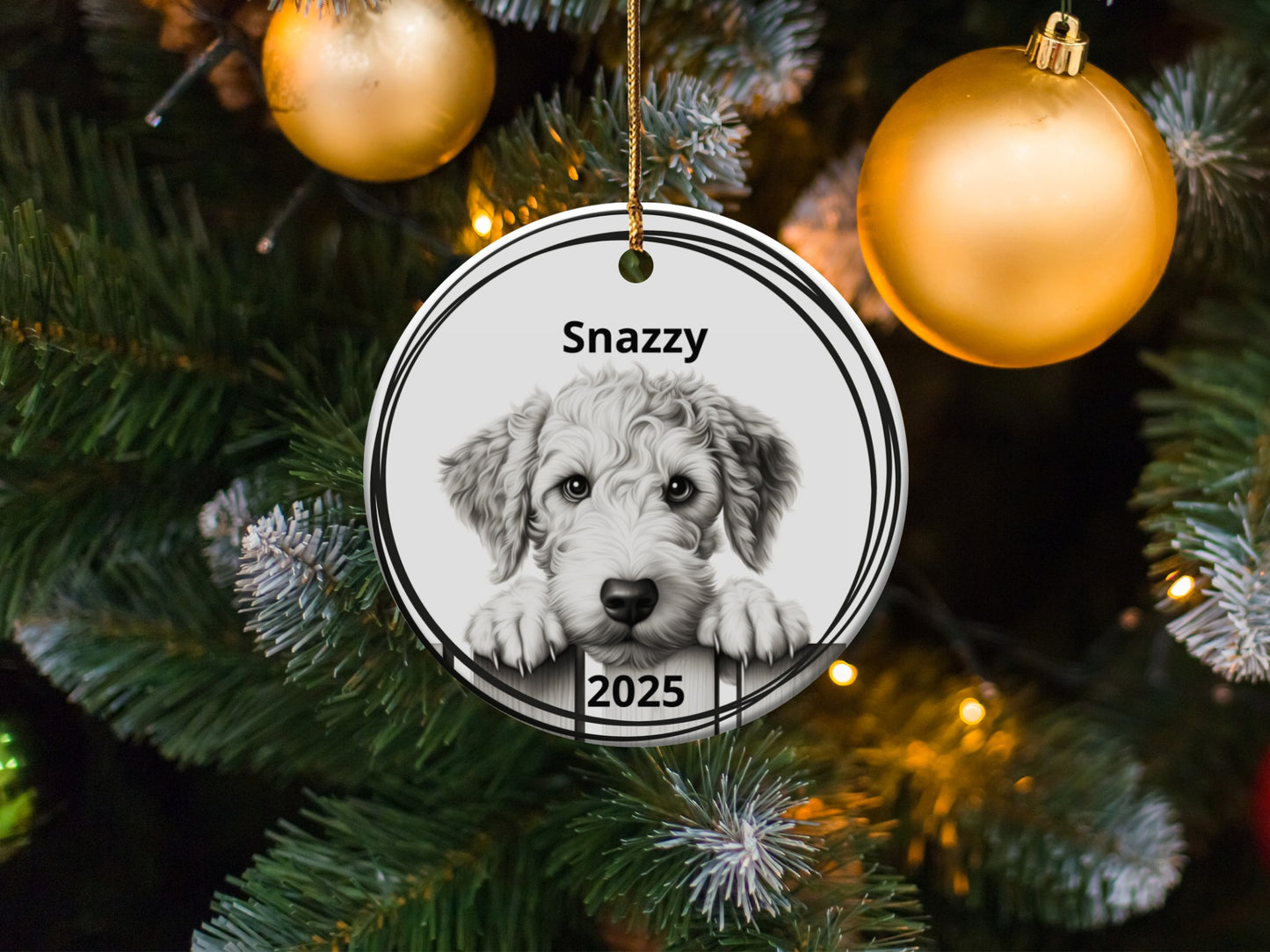 Snazzy 2025 Holiday Puppy Christmas Ornament product