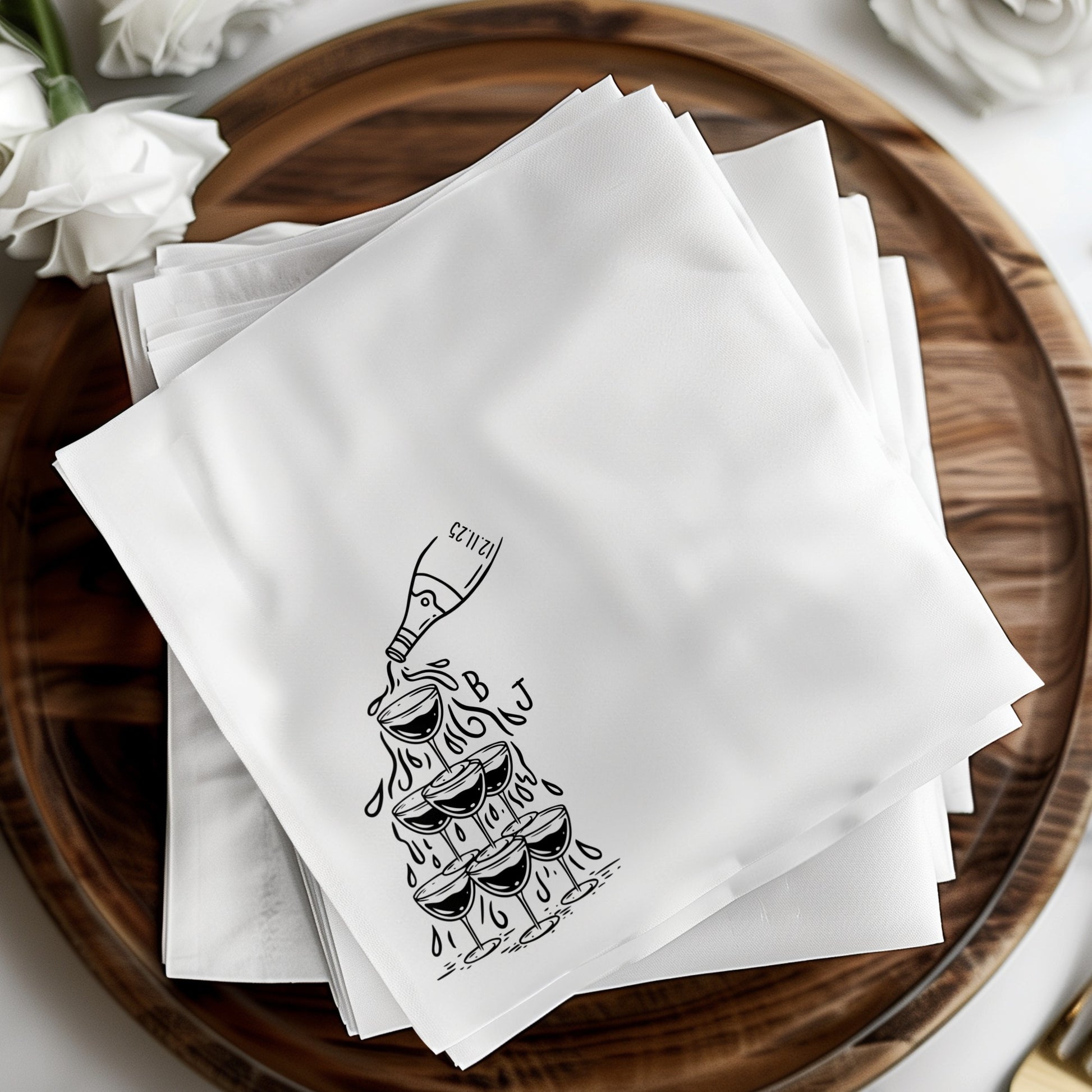 Elegant Calligraphy White Paper Napkin product