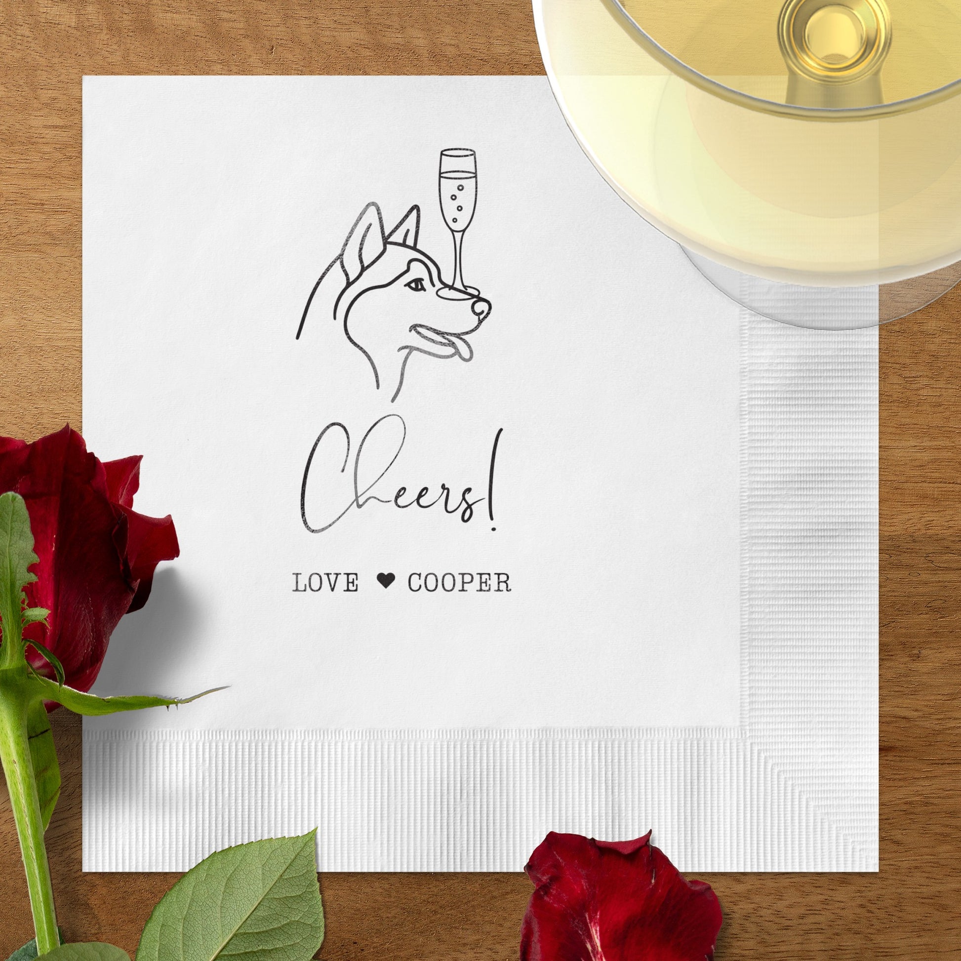 Cheers Custom Dog-themed Napkin for Special Occasions