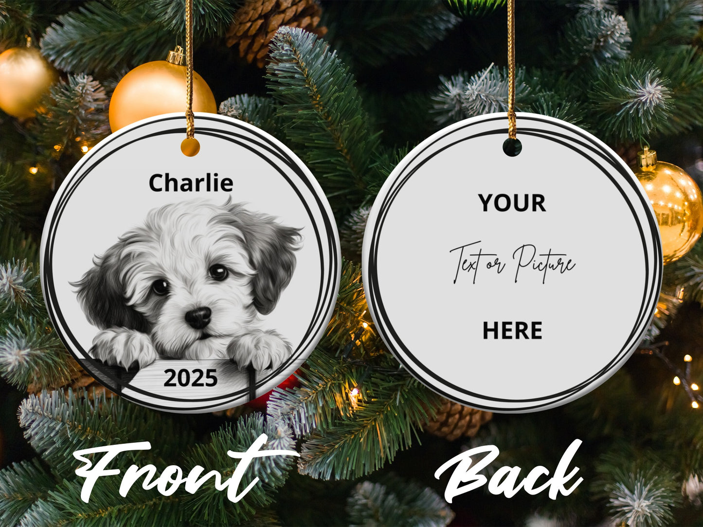 Customizable Double-Sided Christmas Tree Ornament product