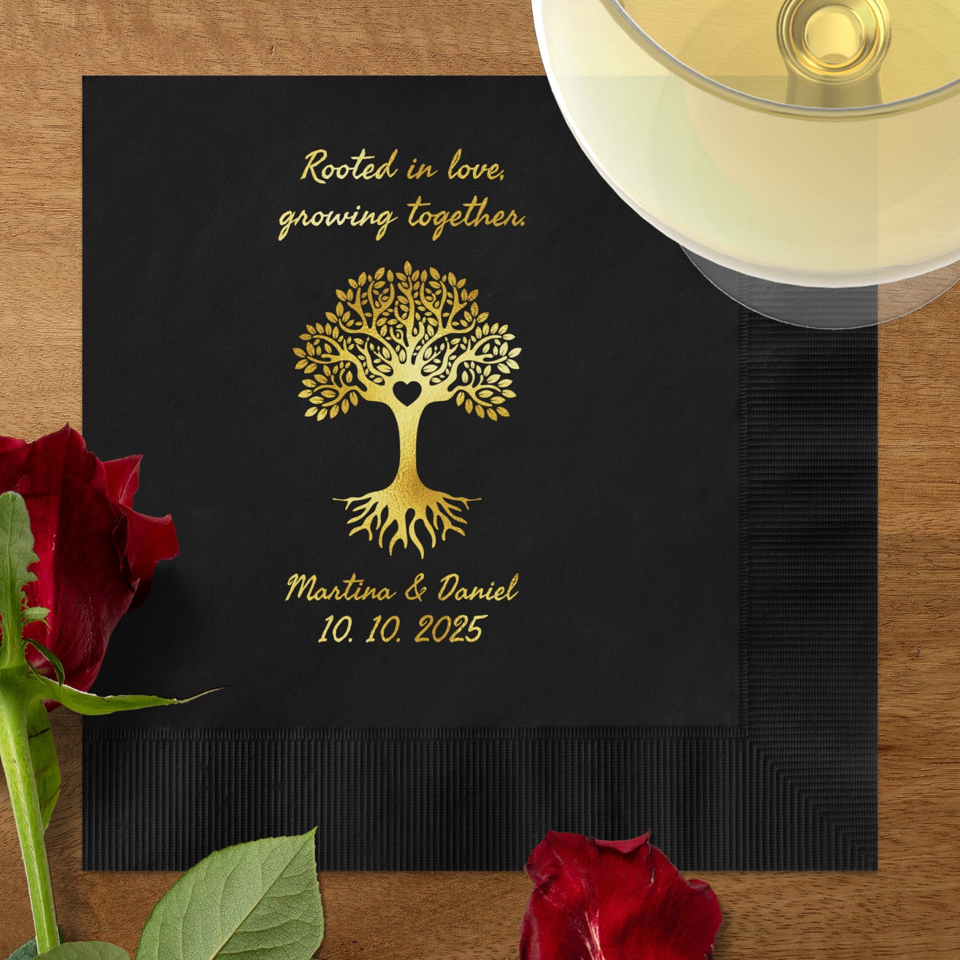 Rooted in love growing together custom napkin product type