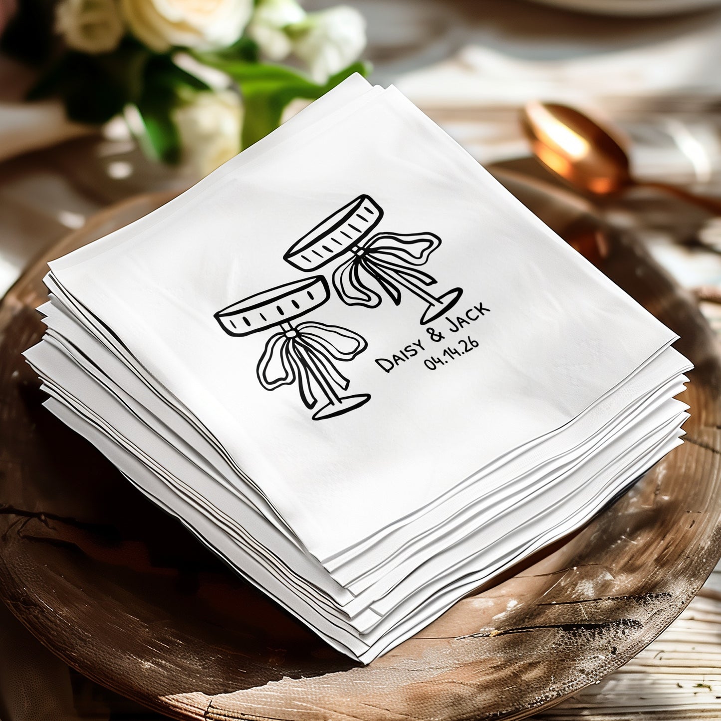 Custom Wedding Date Design Event Napkins product