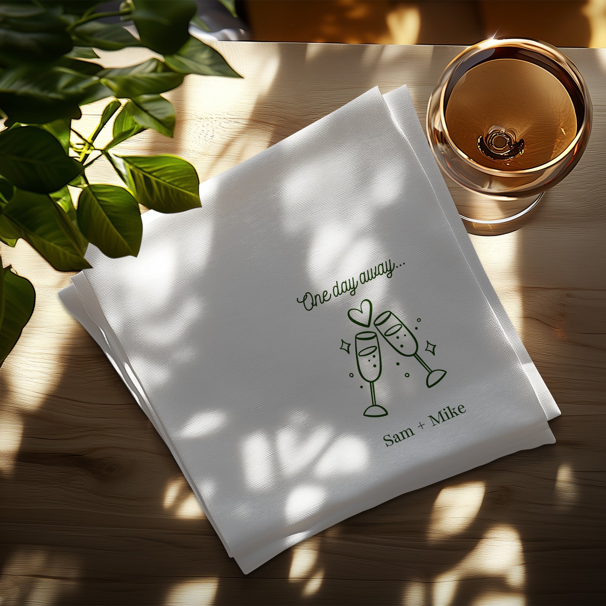 Personalized One Day Away Wedding Napkins product type