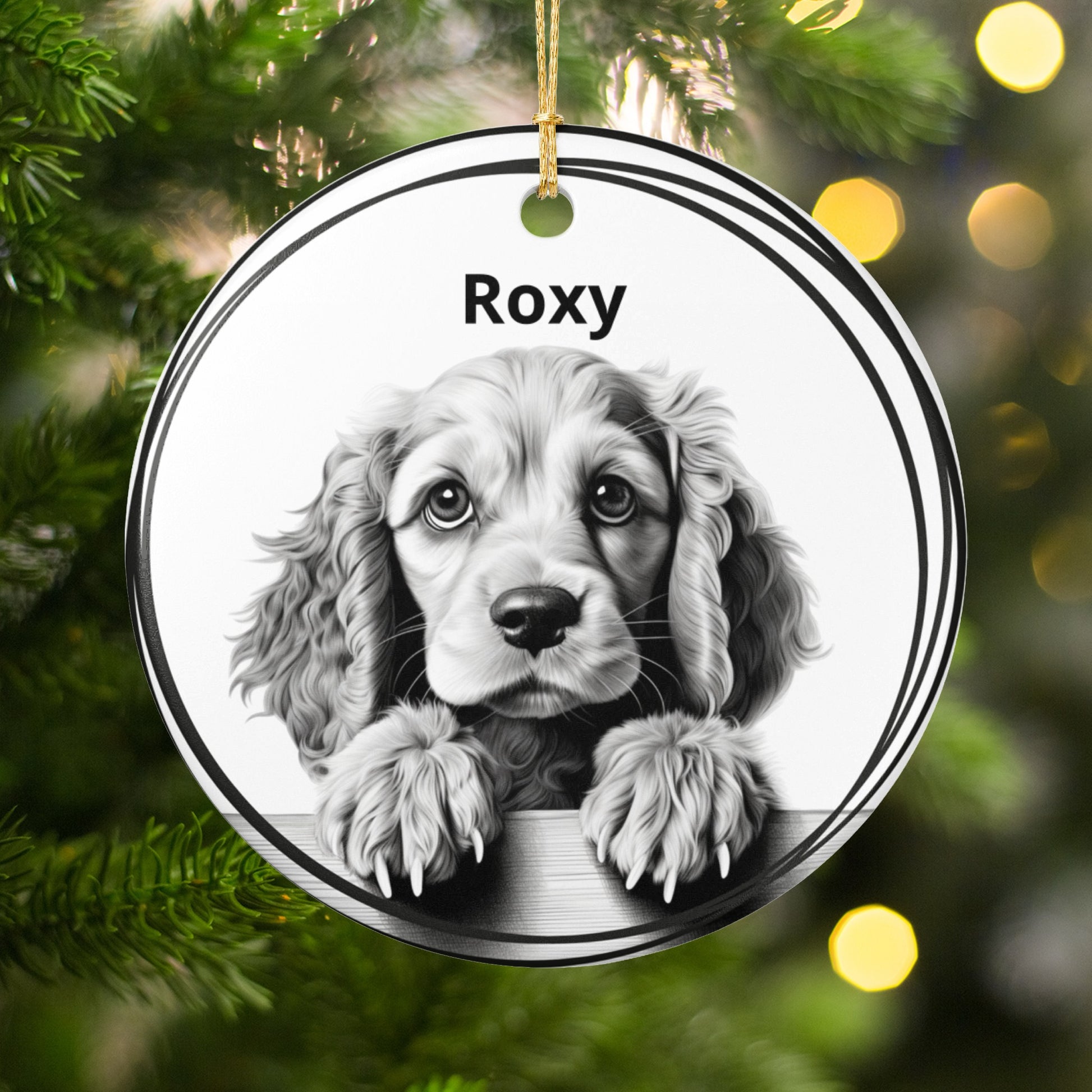Personalized Cute Puppy Dog Christmas Ornament product