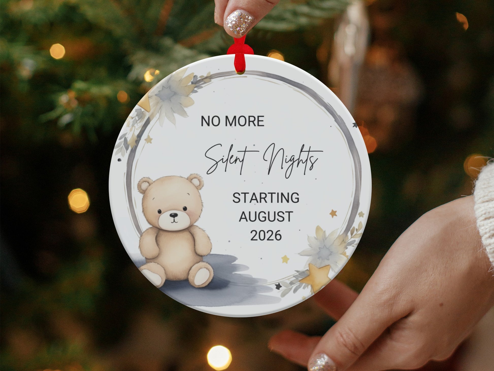 Silent Nights Baby Teddy Bear Holiday Ornament product