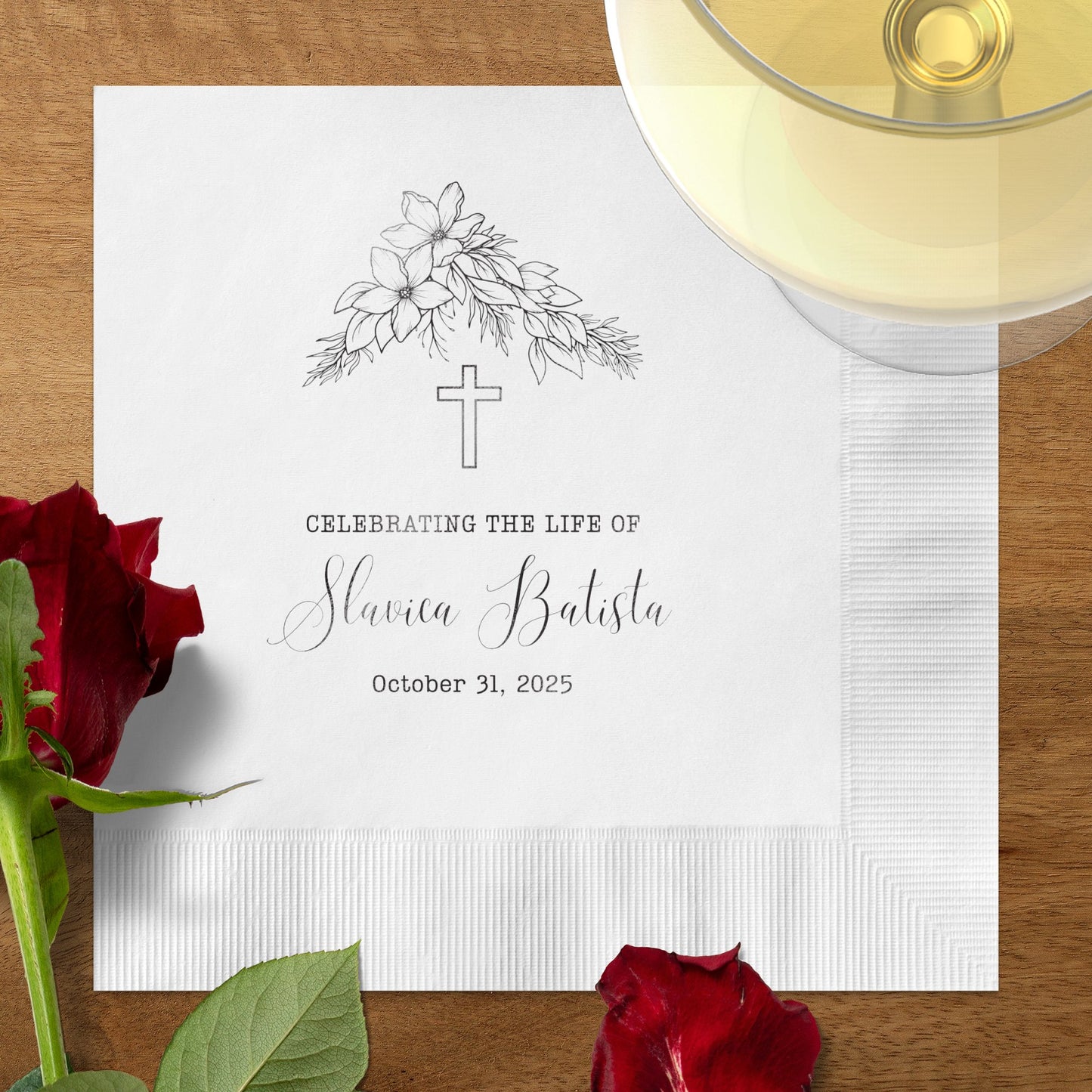Personalized Memorial Celebration Napkin Product
