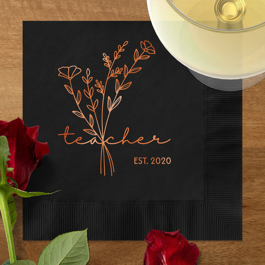 Personalized Teacher Est. 2020 Custom Napkin product type