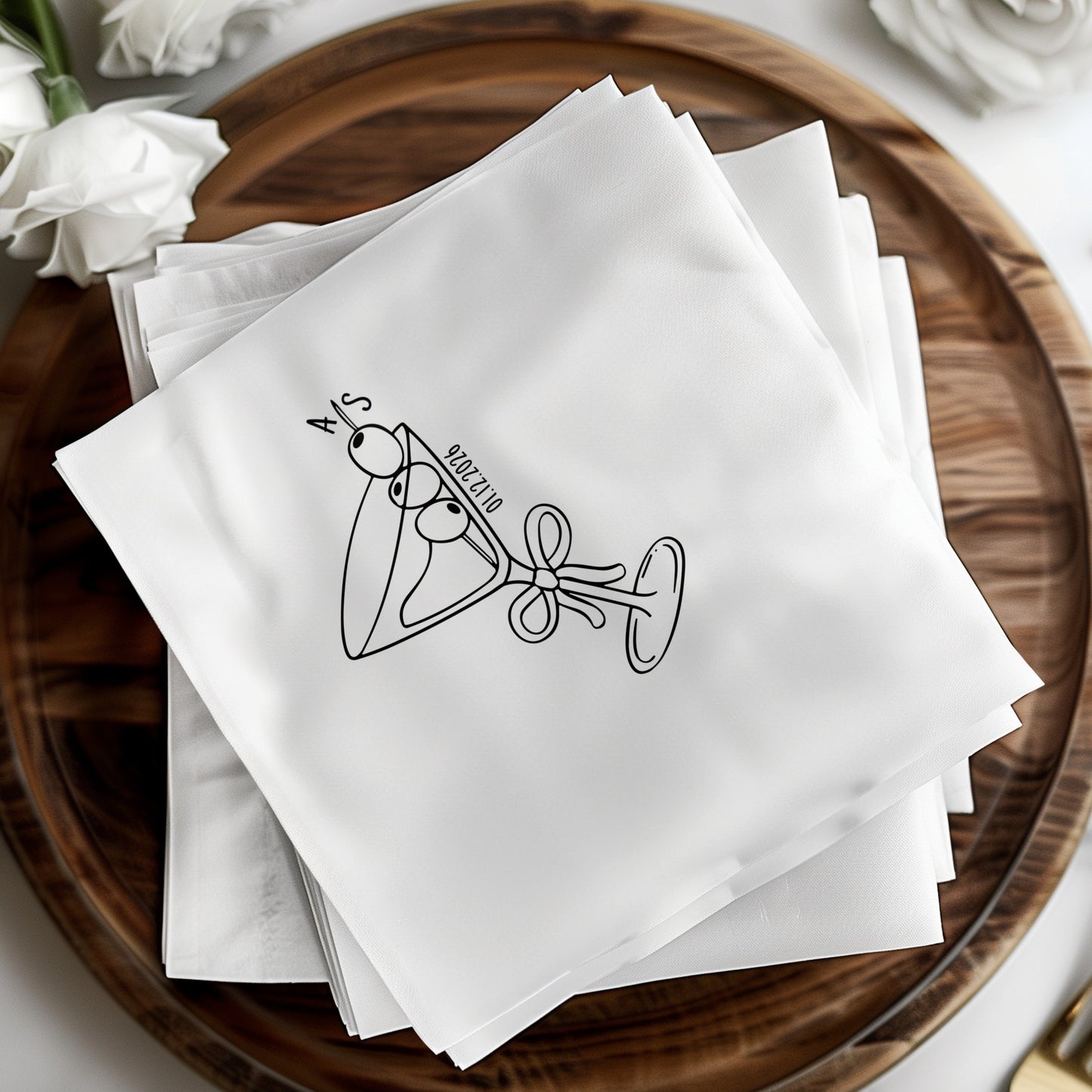 Elegant White Napkins with Printed Design product type