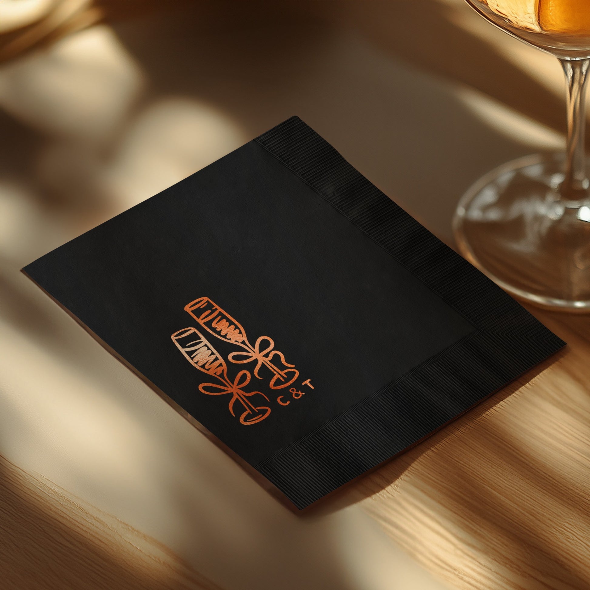 Elegant Cocktail Themed Black Napkin product type