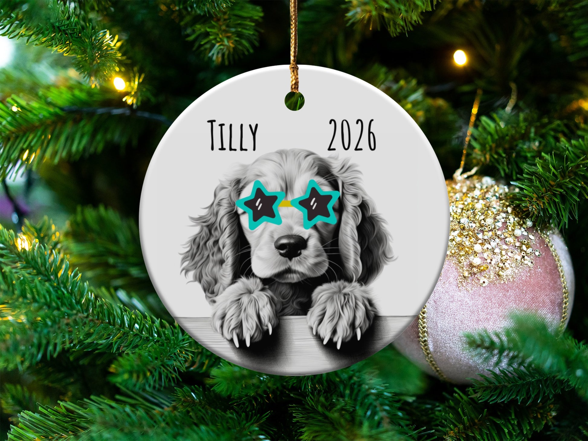 Personalized Dog Christmas Tree Ornament product