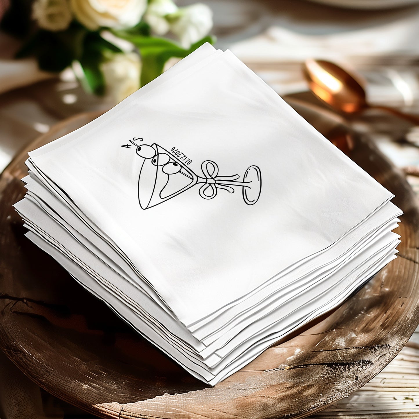 Elegant Cocktail Glass Design A's Napkin product