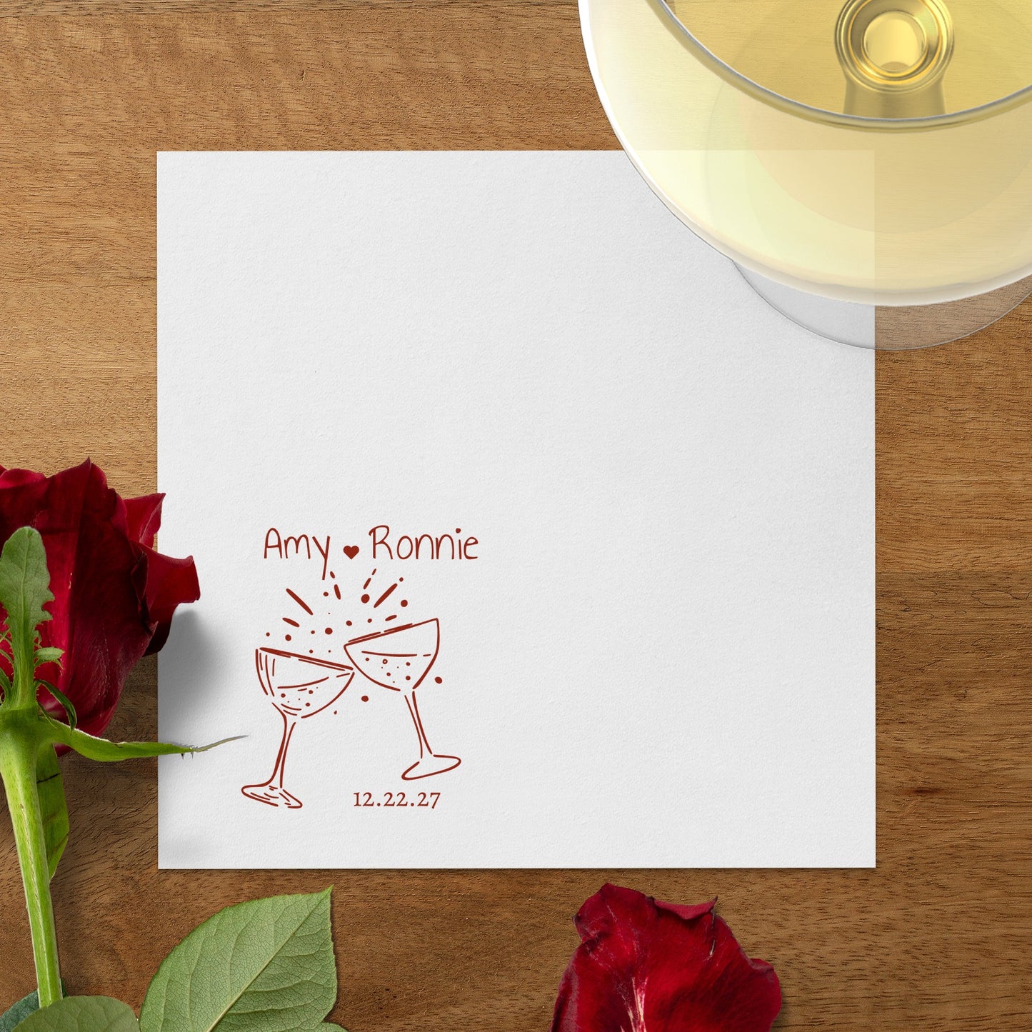 Personalized Champagne Toast Wedding Napkin product