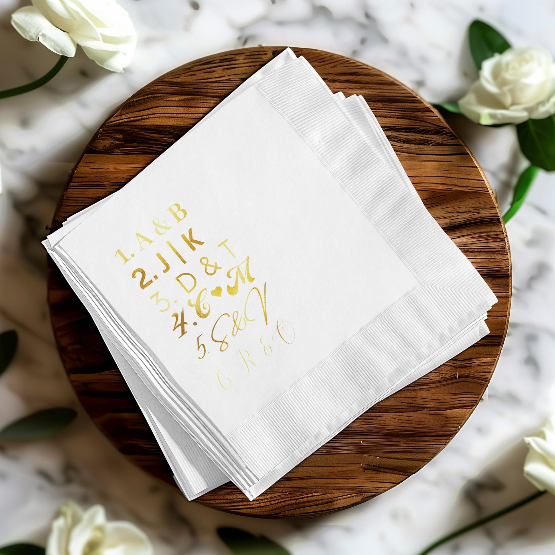 Elegant Personalized Gold Lettering Napkin product type