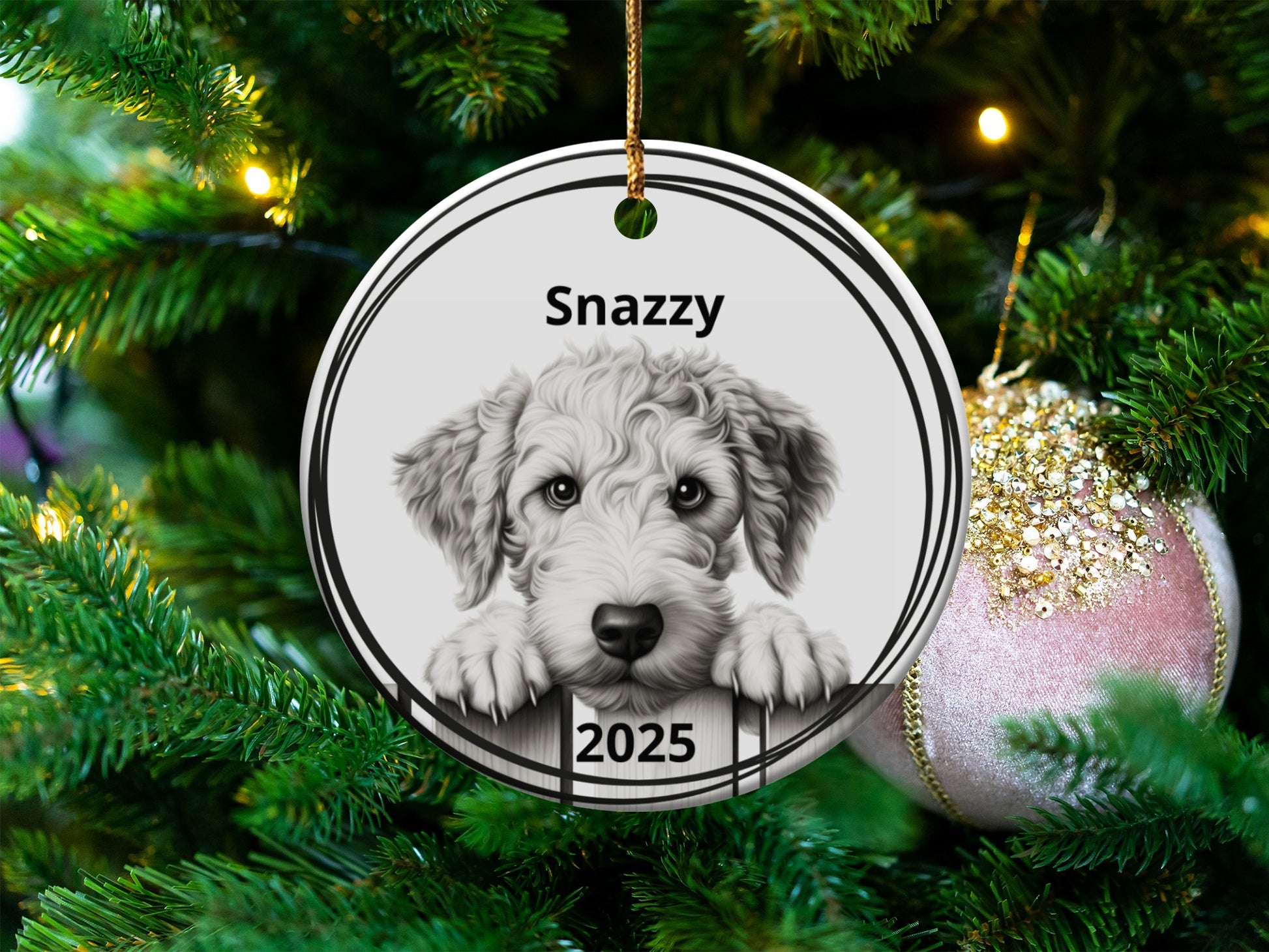 Snazzy 2025 Puppy Design Christmas Ornament product