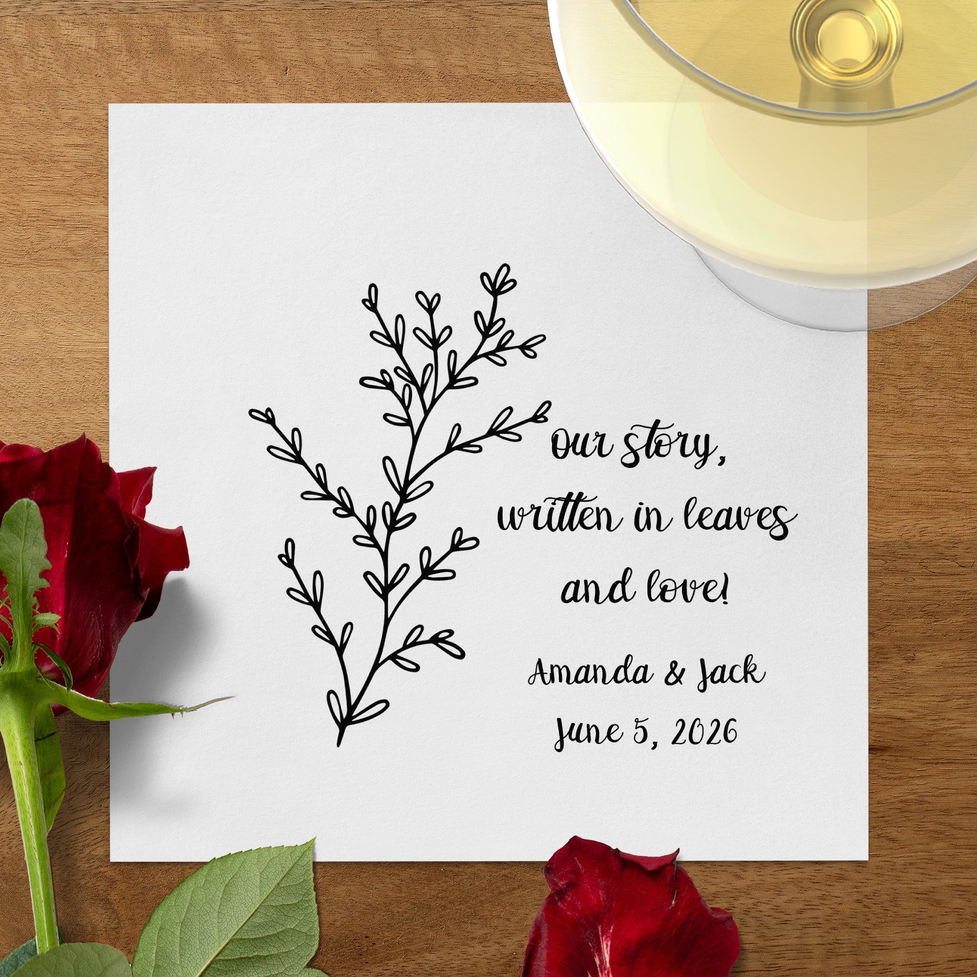 Personalized Wedding Announcement Beverage Napkin product