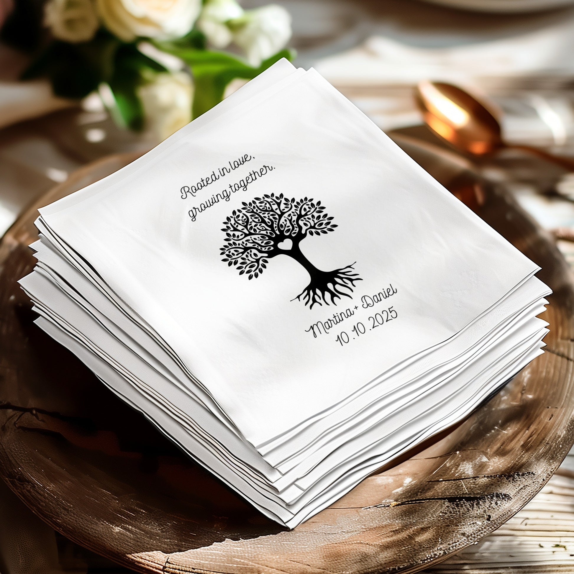 Custom Wedding Tree Design Napkins for Special Events product