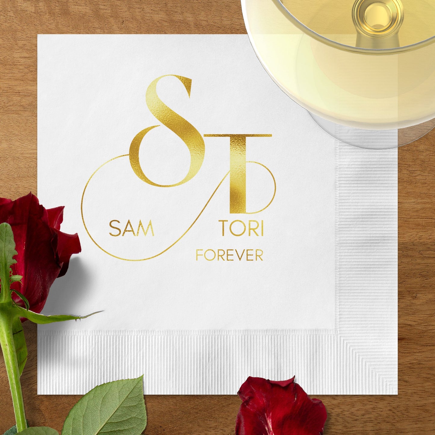 Personalized Gold Monogram Wedding Napkin product