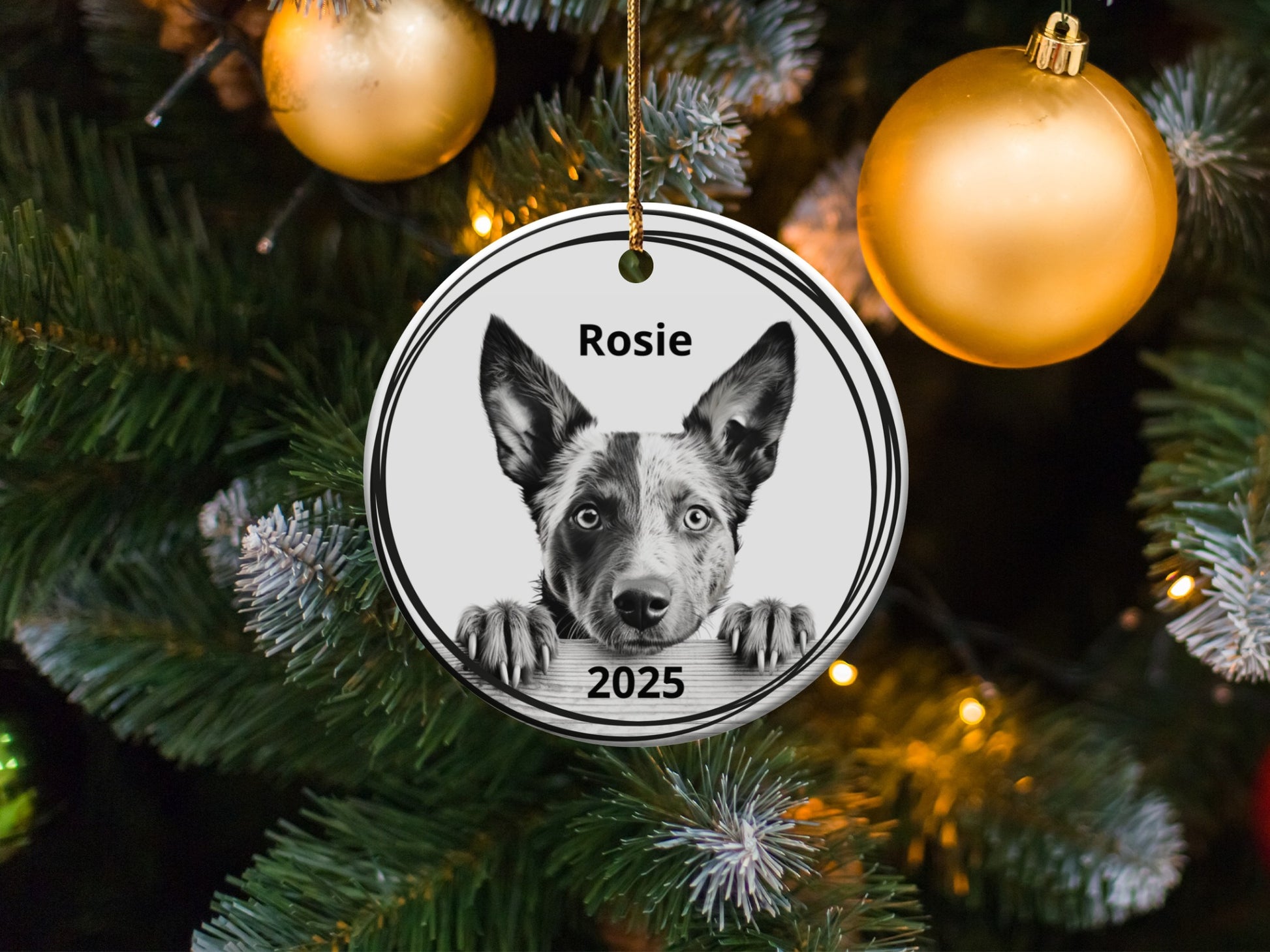Personalized Pet Dog Christmas Tree Ornament product