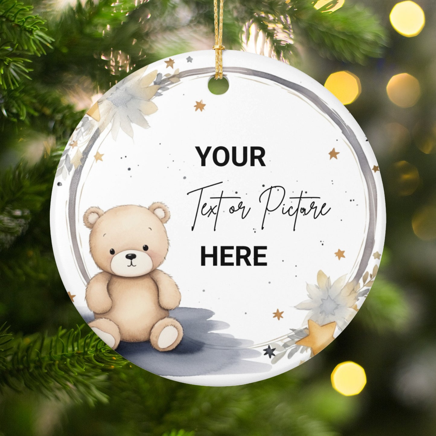 Personalized Customizable Teddy Bear Ornament product type