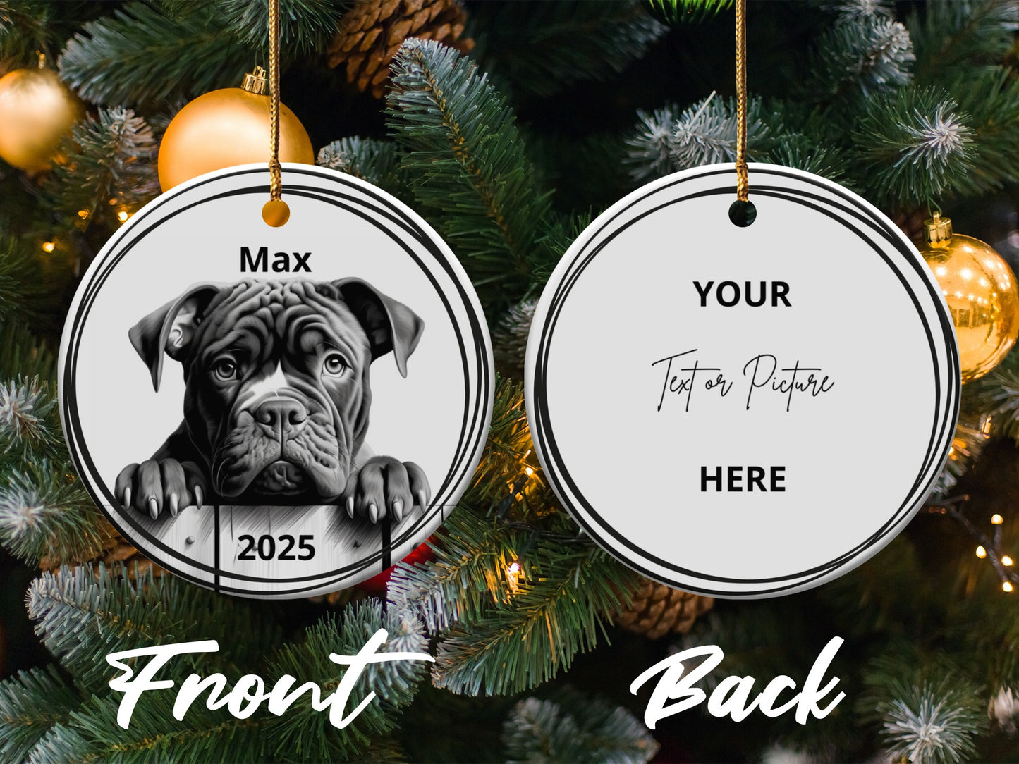 Personalized Dog Christmas Ornament Custom Product
