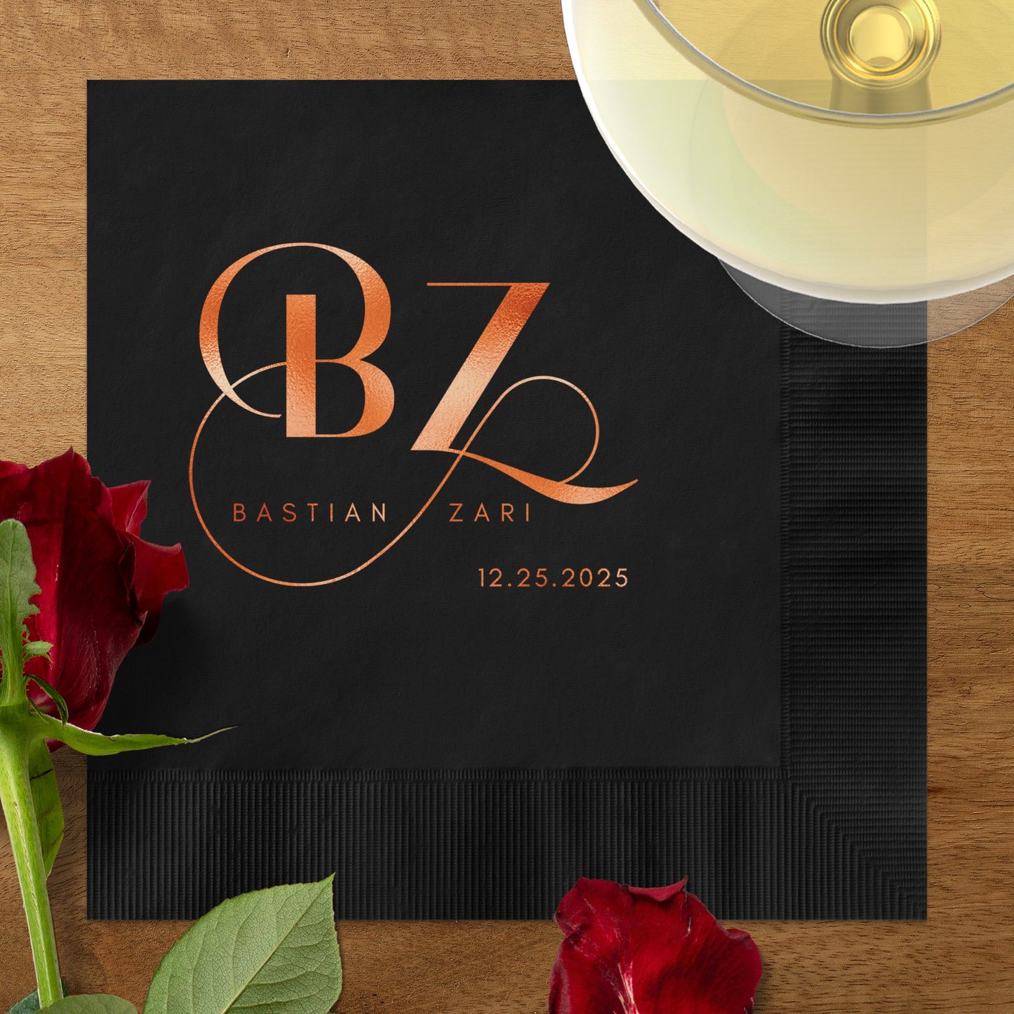 Bastian Zari Custom Monogram Wedding Napkin product