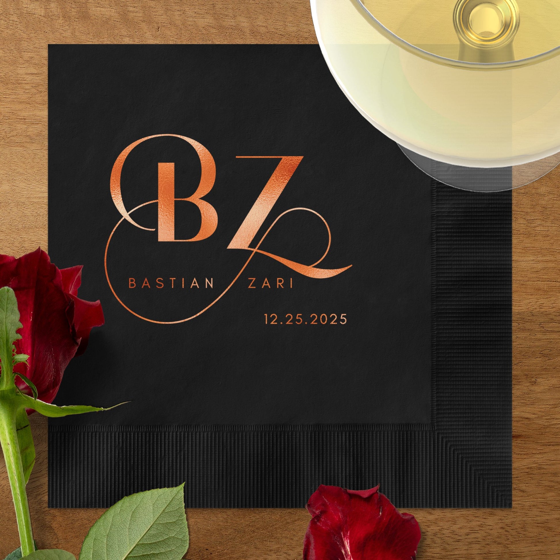 Bastian Zari Custom Monogram Wedding Napkin product