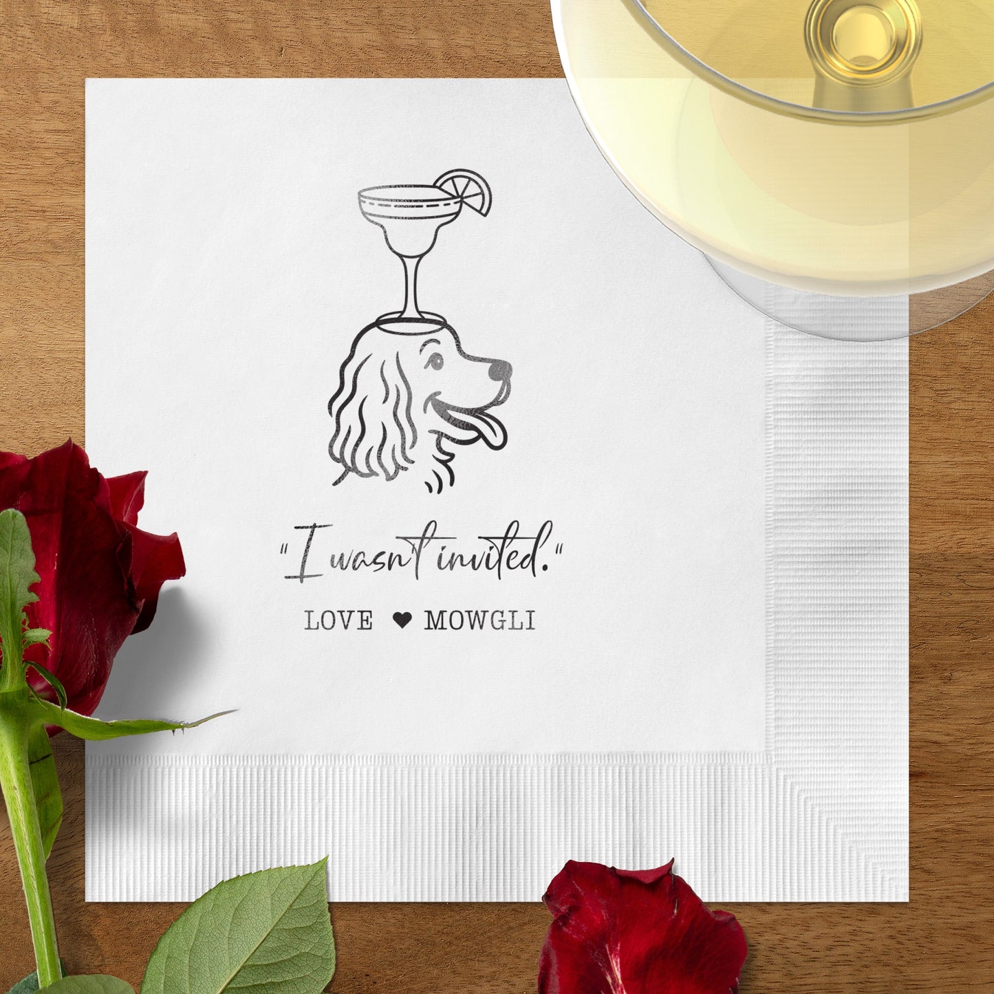I Wasn't Invited Love Mowgli Cocktail Napkin