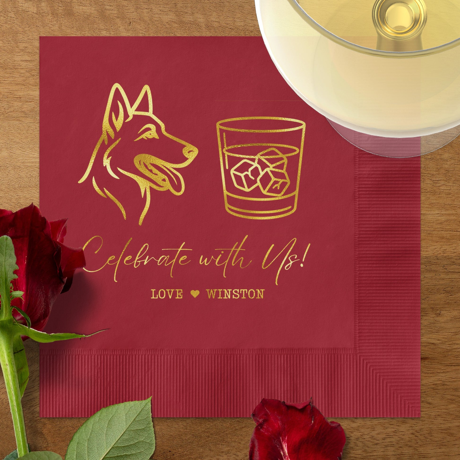 Personalized Dog Lover Cocktail Napkin for Celebrations