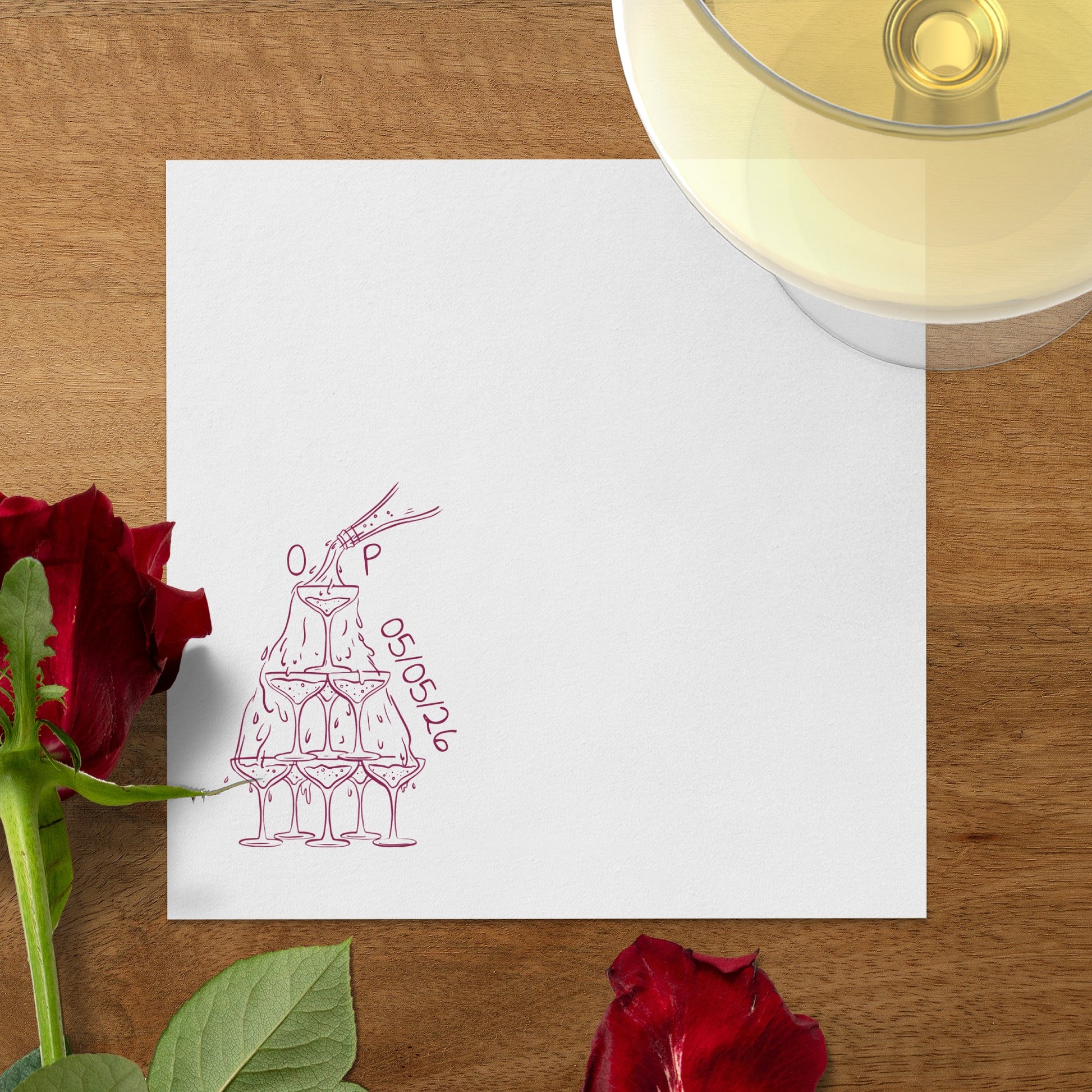 Elegant Champagne Tower Sketch Note Card product