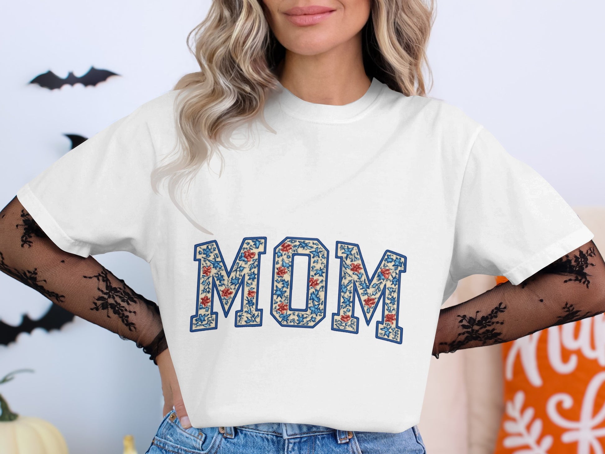 Floral Mom T-Shirt, Vintage Inspired Mother's Day Gift, Casual Floral Print Tee for Moms, Stylish Mother's Apparel