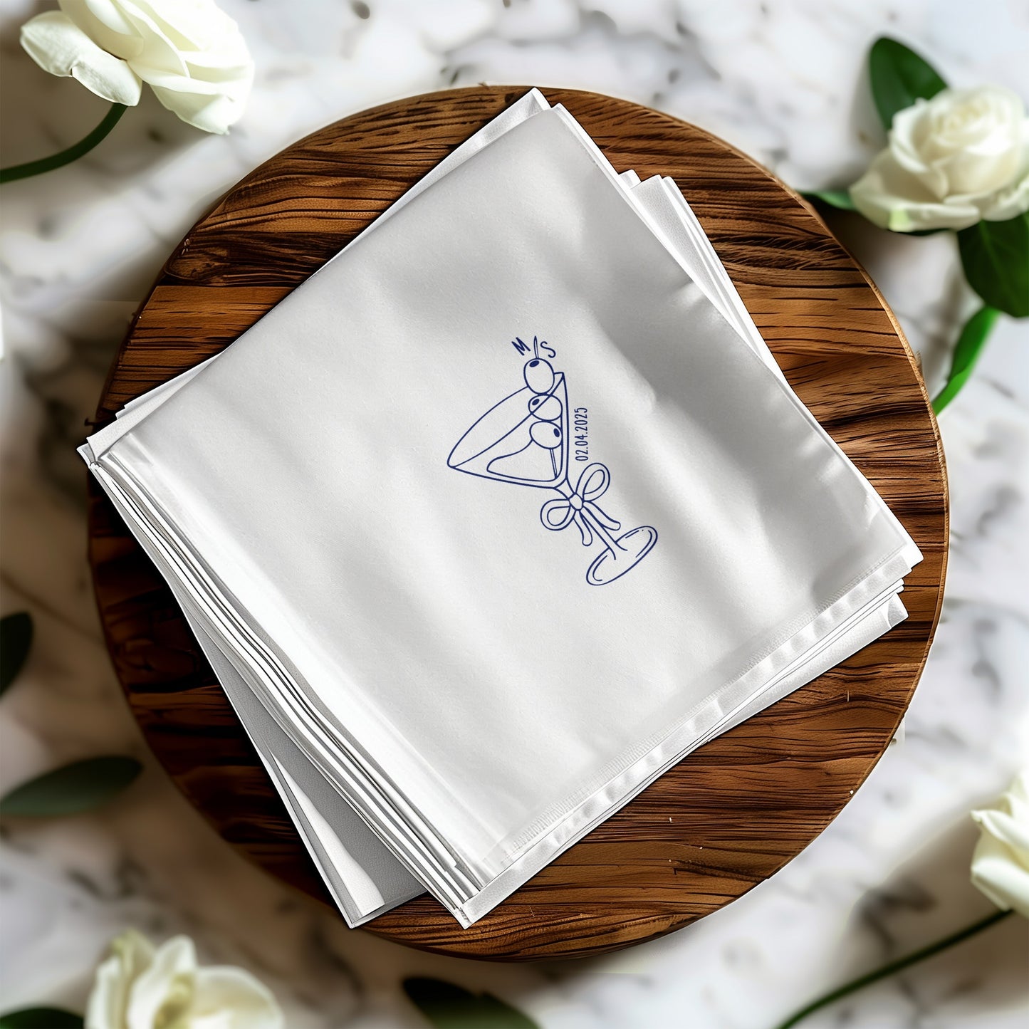 Elegant Embroidered Cocktail Linen Napkins product type